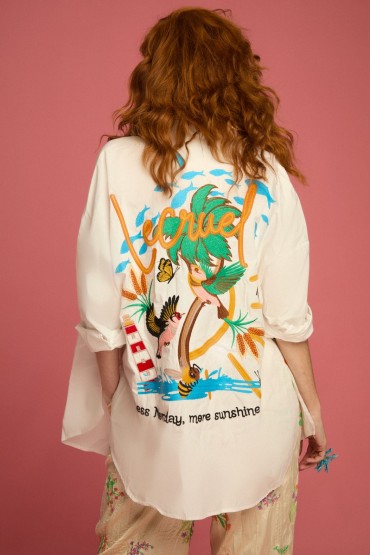 5173 CAMISA BLANCA PAJAROS ESPALDA