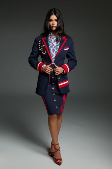 BLAZER IN COTONE BLU SCURO