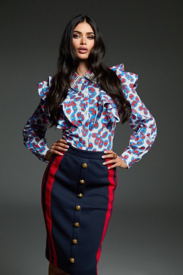 JUPE MIDI MARINE