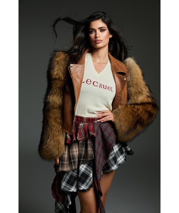 VESTE AVEC MANCHES EN RENARD