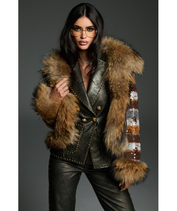 CHECKERED JACKET WITH FOX