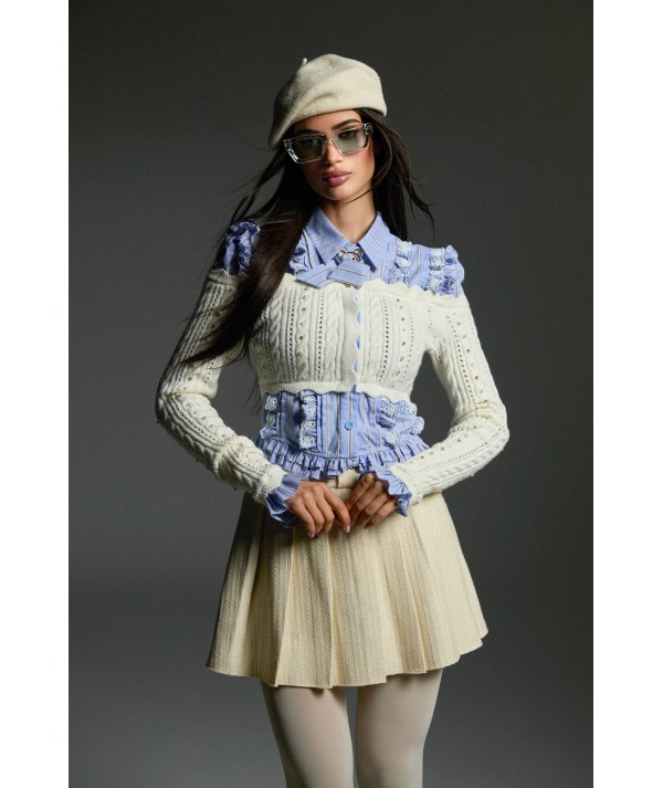 CAMICIA A RIGHE CORPO IN MAGLIA