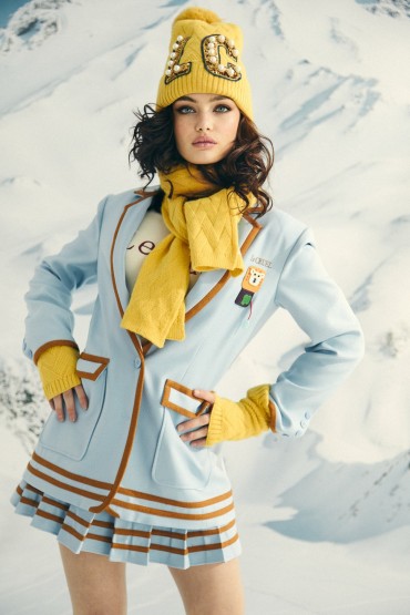 ENSEMBLE BONNET-ÉCHARPE-GANTS JAUNE U