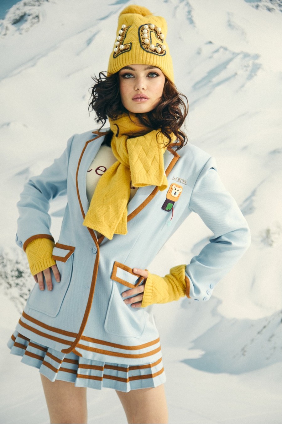 HAT-SCARF-GLOVES SET YELLOW U