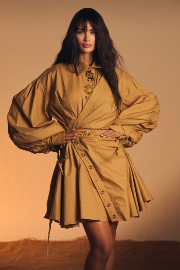 SUKIENKA KOSZULOWA KHAKI