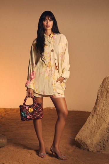 CONJUNTO BLANCO FLORES ACUARELA