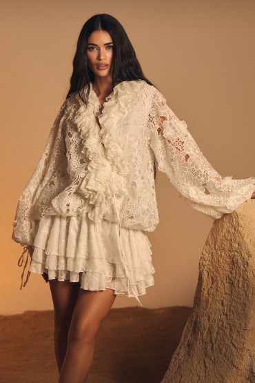ROCHIE MAXI ALB? CU ?IRETURI