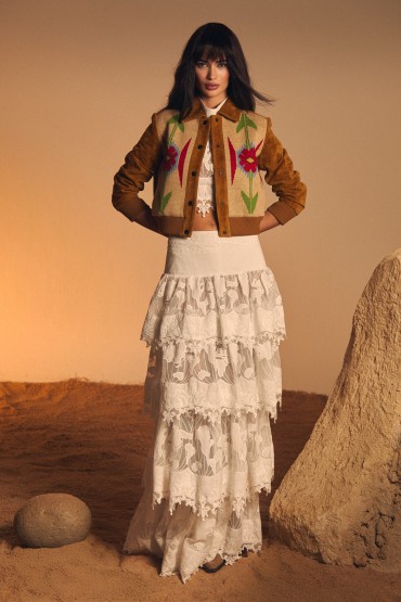 CHAQUETA DE PIEL CON PUNTO FRONTAL | COLECCIÓN VERANO