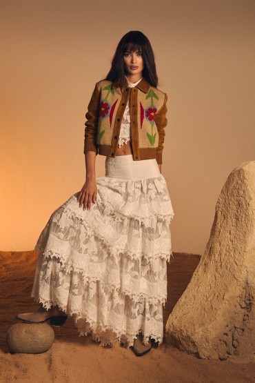 CHAQUETA DE PIEL CON PUNTO FRONTAL | COLECCIÓN VERANO