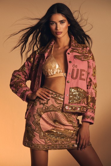 FALDA ROSA PEDRERIA NOMADE