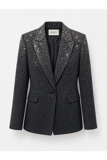 CASACO CINZENTO COM STRASS E GLITTER