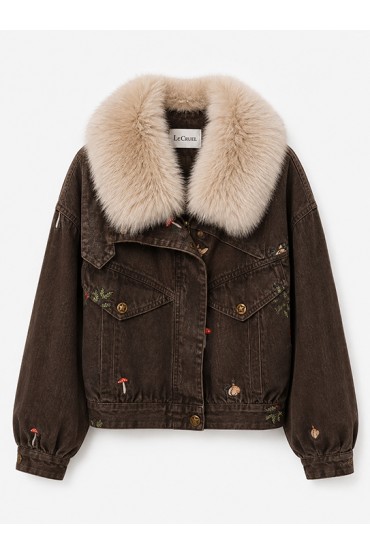 GIACCA IN DENIM MARRONE