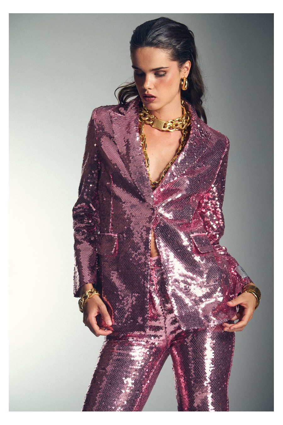 BLAZER ROSA LENTEJUELAS