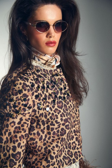 CHAQUETA ANIMAL PRINT PLUMAS