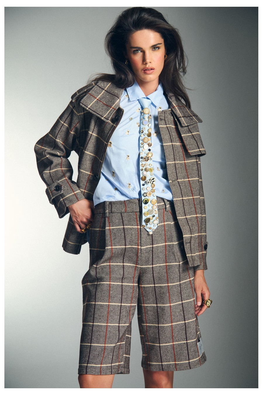 BERMUDAS CUADROS GRIS