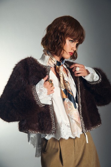 CAPPOTTO MARRONE CON PELLE