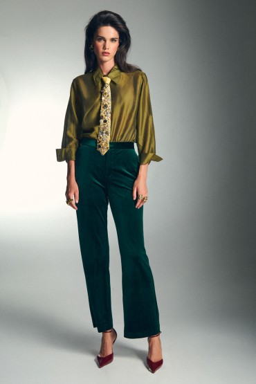 PANTALON TERCIOPELO VERDE