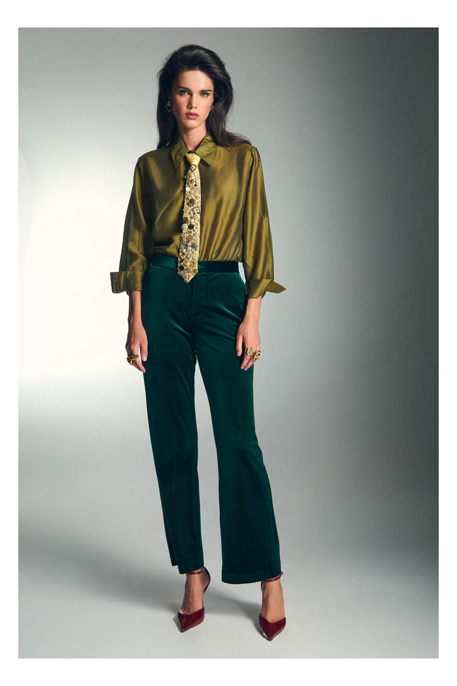 PANTALON TERCIOPELO VERDE