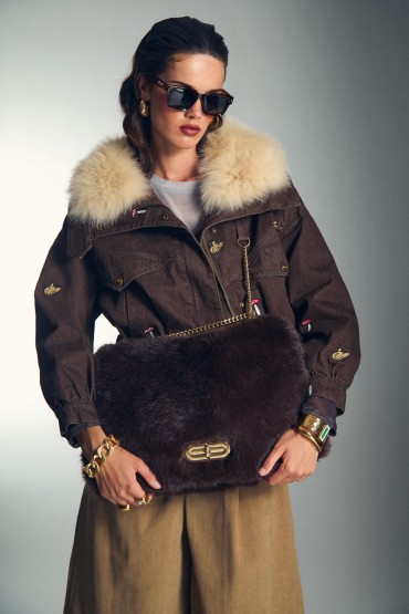BRAUNE JEANSJACKE