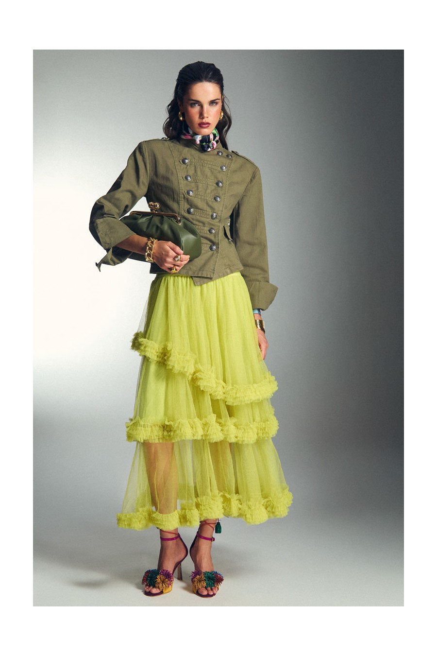 FALDA TULL VERDE
