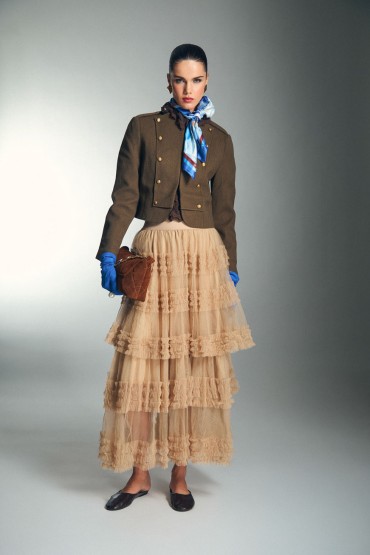FALDA TULL CAMEL