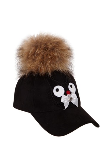GORRA POMPON NEGRO